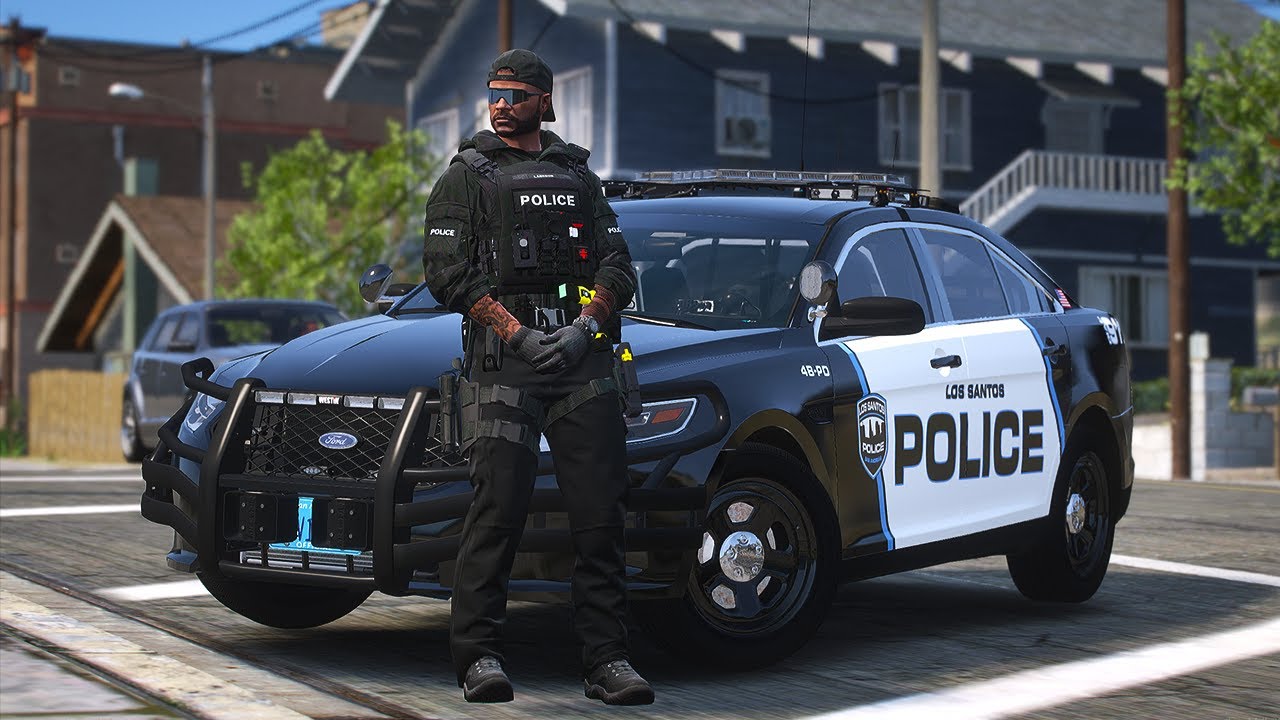 Police officer on patrol
